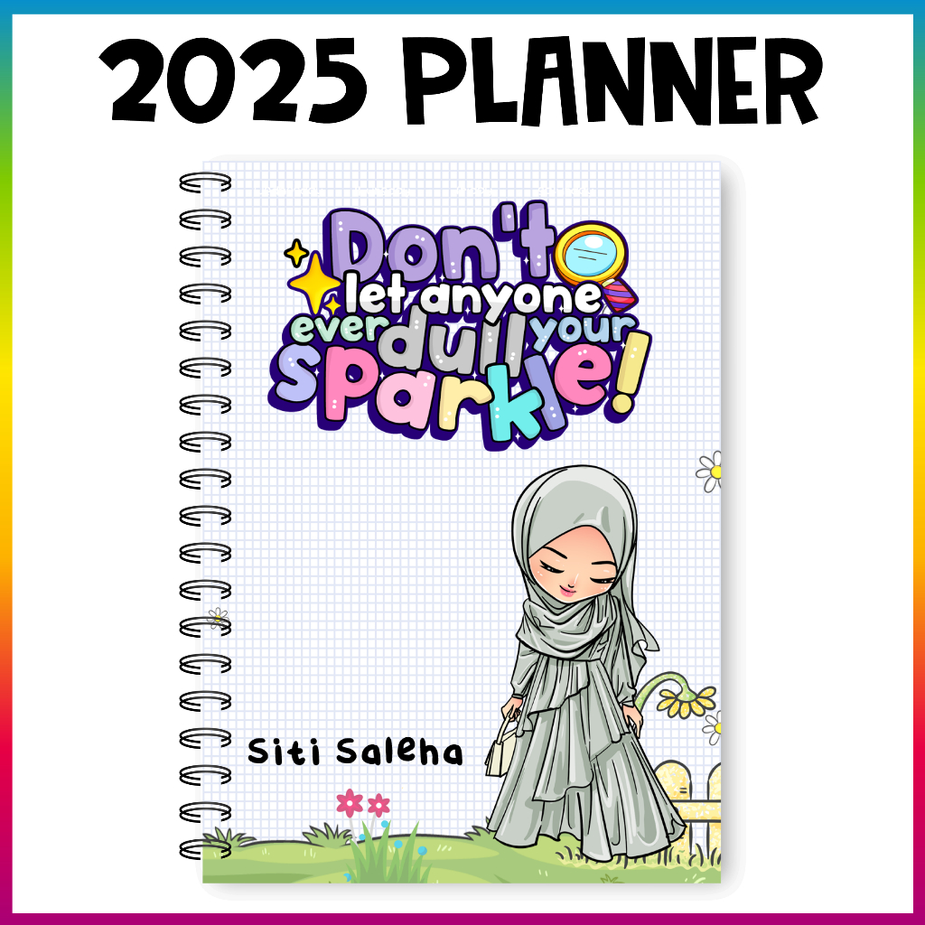 2025 Planner Notebook With Customised Name On Cover (Adult Doodle ...