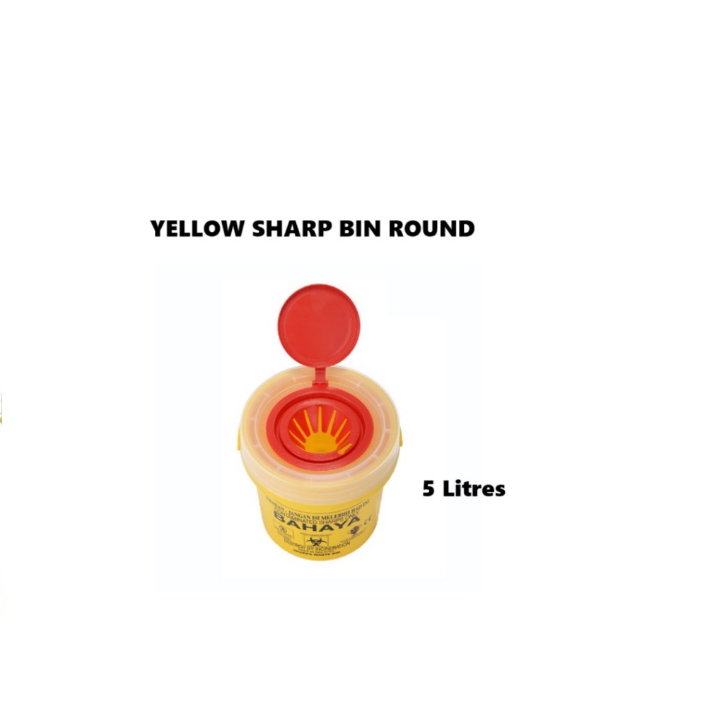 SHARP BIN 5 L, Biohazard Medical Waste Bin / Sharp Bin Needle Container ...