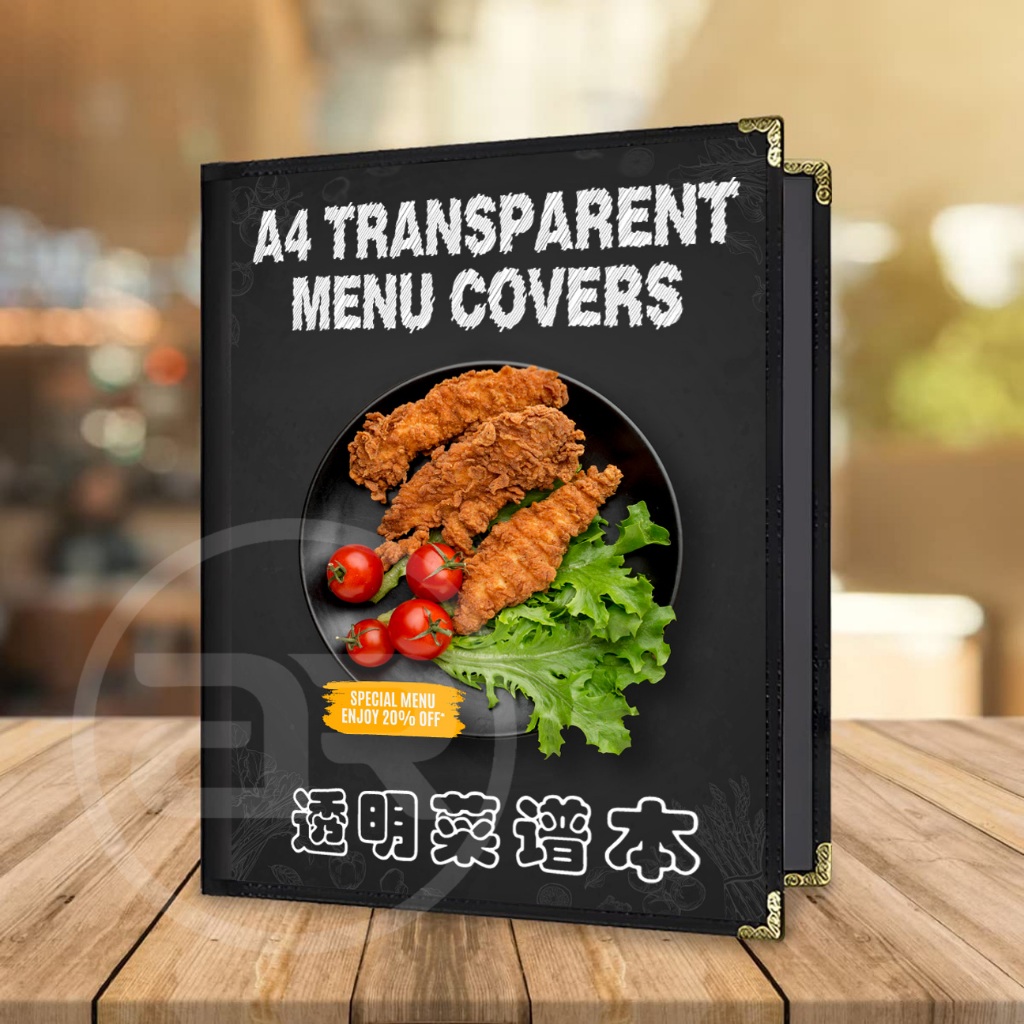 DIY Restaurant A4 Menu Cover | Cafe Transparent Menu Pocket | Reusable ...