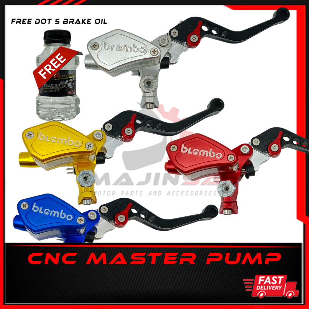 FREE BRAKE OIL BREMB0 CNC FRONT MASTER PUMP DEPAN WITH TANK Universal ...