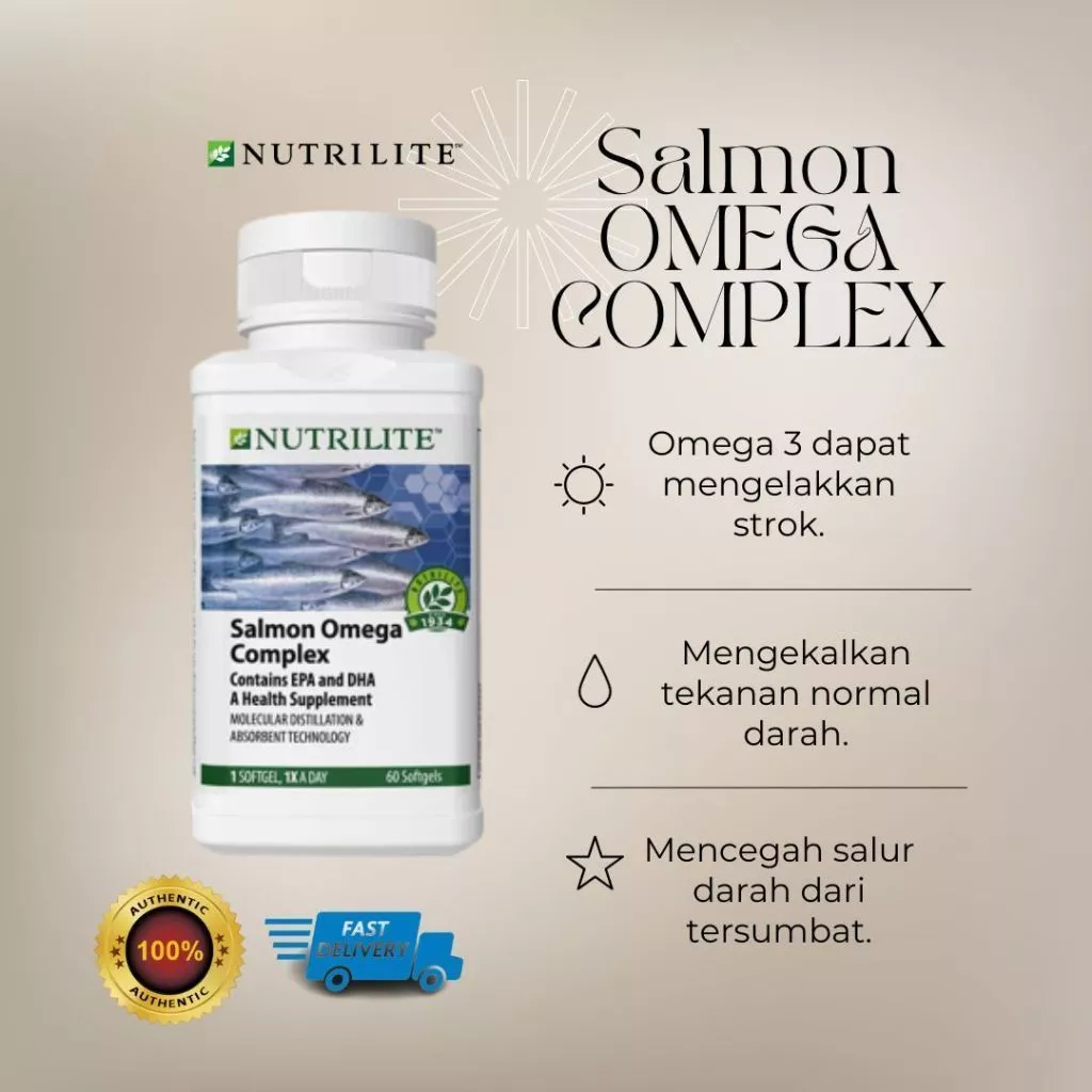 Amway NUTRILITE Salmon Complex (120 sg) 100% Amway Supplement | Shopee ...