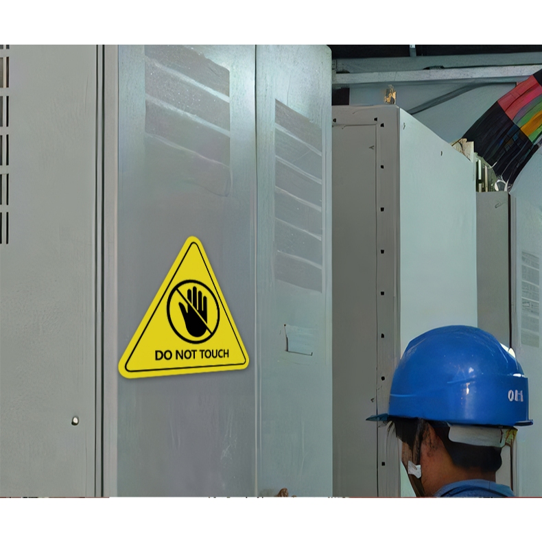 Triangle Warning Sign Sticker Security Logo Do Not Touch Label ...