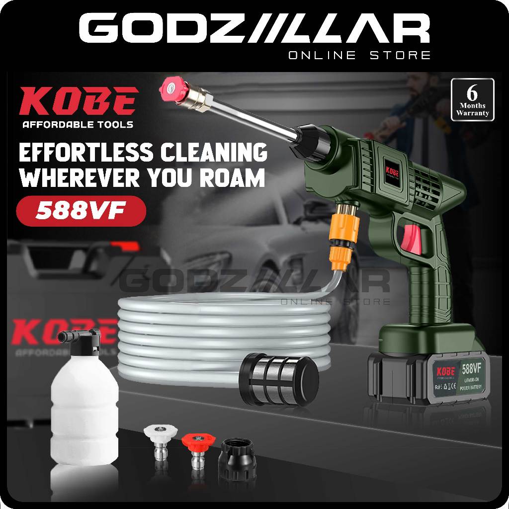 Kobe 588VF Portable Cordless Water Jet High Pressure Cleaner Pressure ...