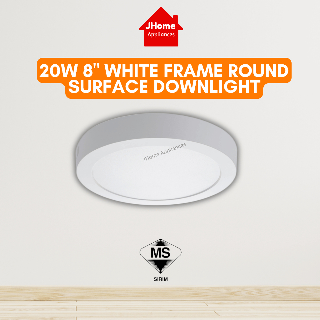 (SIRIM) LED SURFACE DOWNLIGHT 15W / 20W / 28W BLACK / WHITE FRAME ROUND ...
