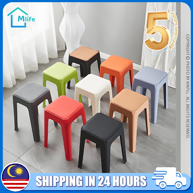 Nordic Plastic Stool thickened plastic chair storage chair Restaurant ...