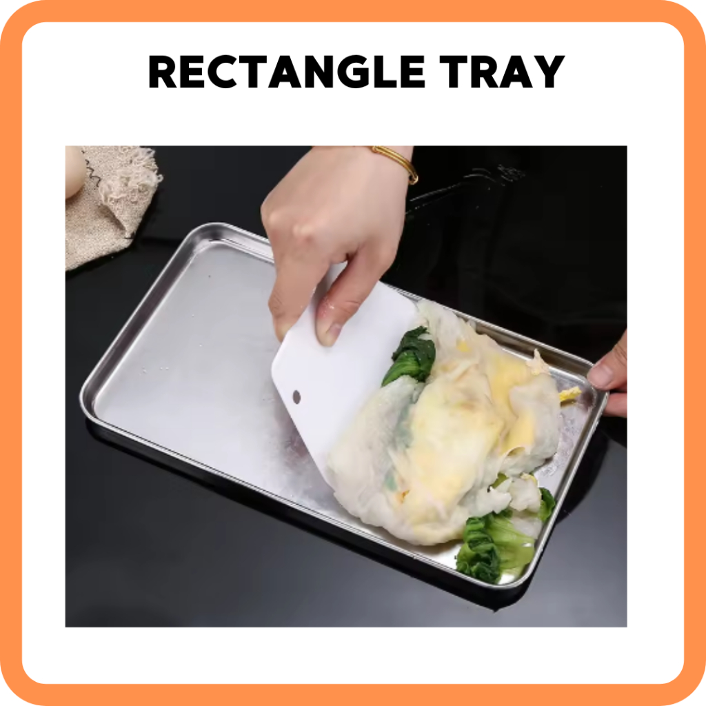 Stainless Steel Rectangle Tray Multipurpose Food/Flat/Deep Food ...