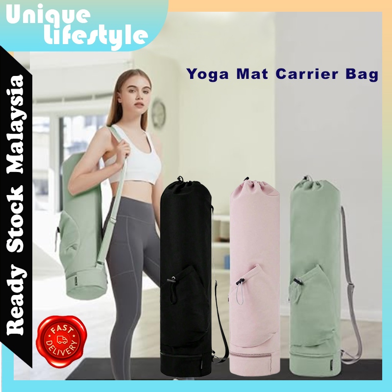 Yoga Mat Bag Large Adjustable Carry Strap Pilates Bag Phone Bottle 