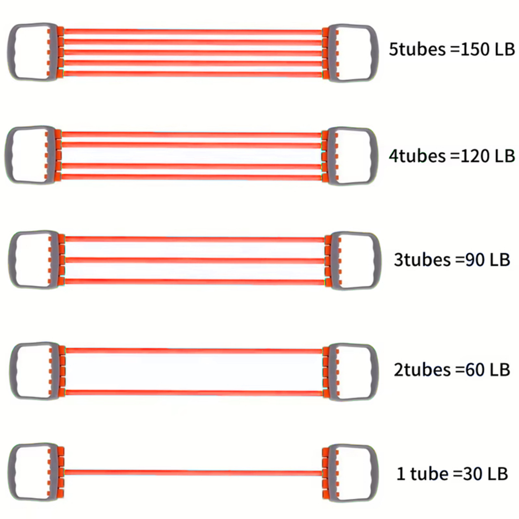 Multl-functional Chest Expander 5 Rubber Tubes Pull Rope Muscle Multl ...