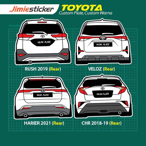 Sticker Kereta Toyota Rush, Veloz, Harier dan CHR, Custom Sticker, Car ...