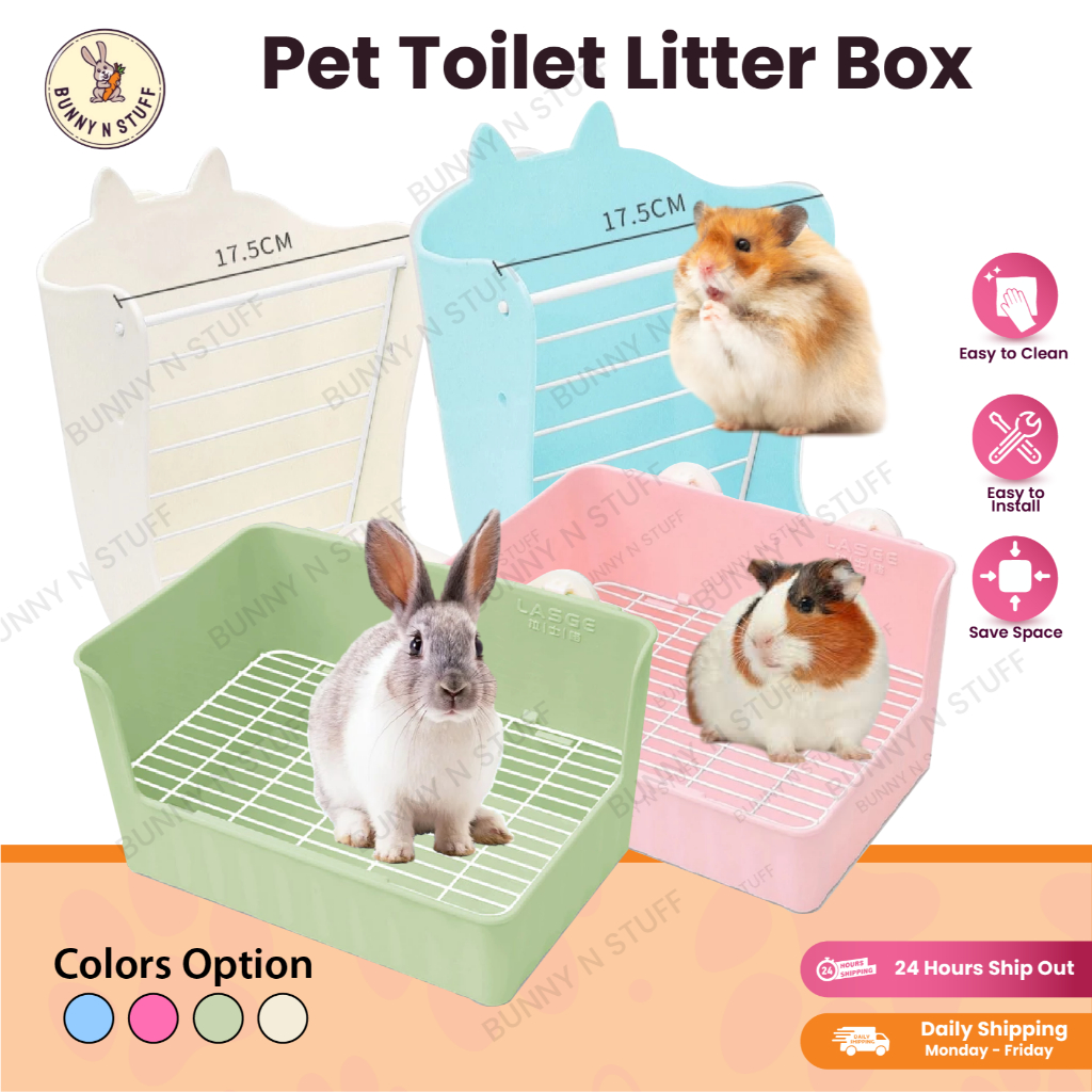 Large Pet Toilet Rabbit Litter Box Pet Toilet Tray Hay Rack Rabbit Hay ...