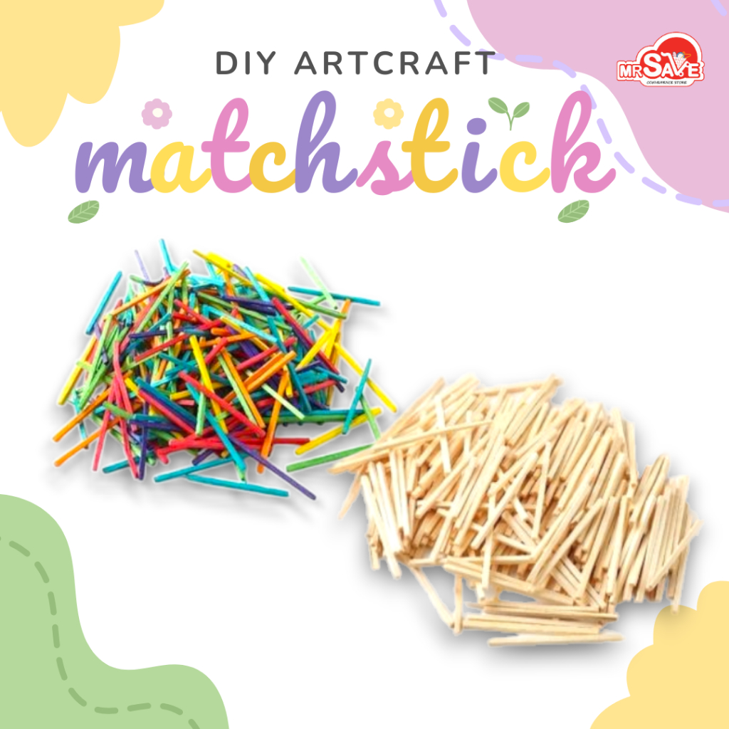 [MRSAVE] DIY Craft Matchstick Colourful Color Mini Art Stick Ice Cream ...