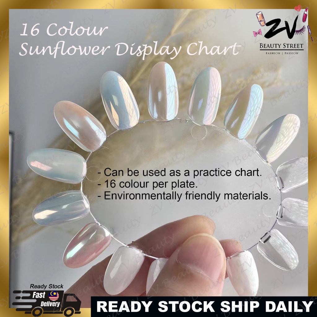 16 Colour Nail Display Chart | Kuku Palet Warna | 美甲颜色展示板 | Nail Polish ...
