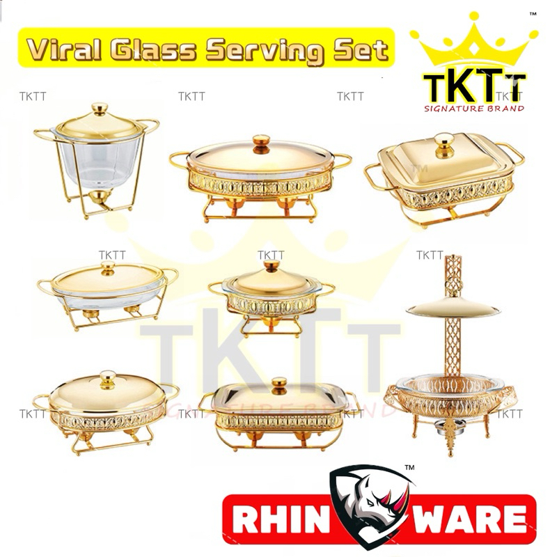 TKTT Viral Unique Buffet Serving Set Luxury Food Warmers Iron Bracket ...