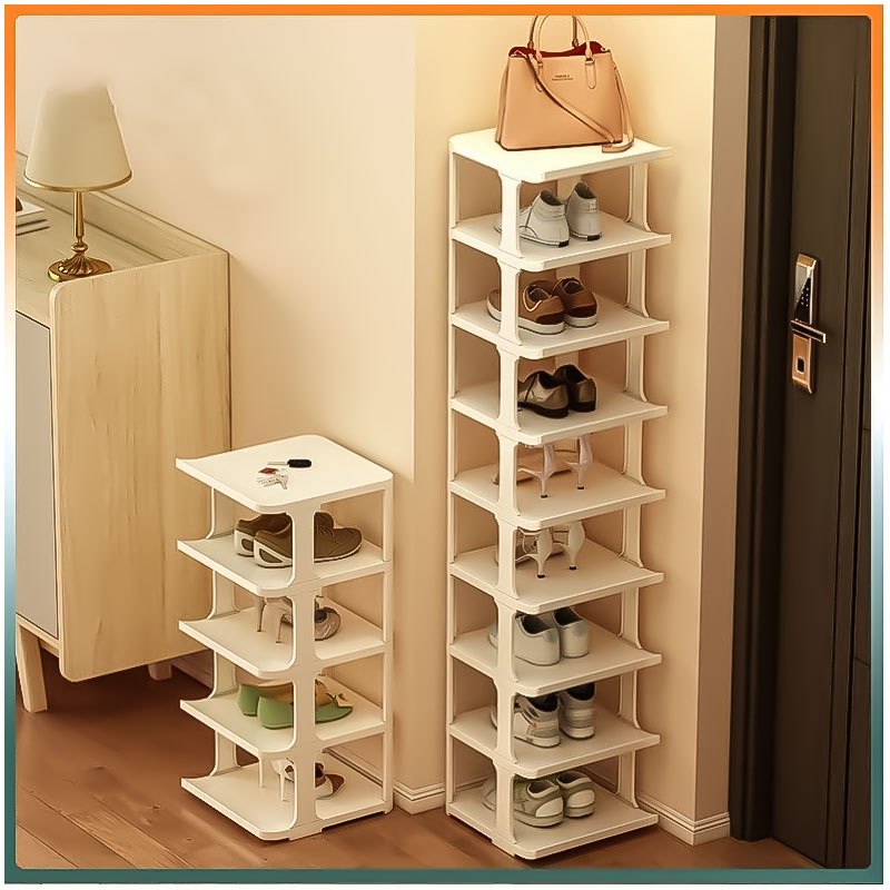 MUJIE Shoe Rack for home indoor plastic door easy shoe organizer rack ...