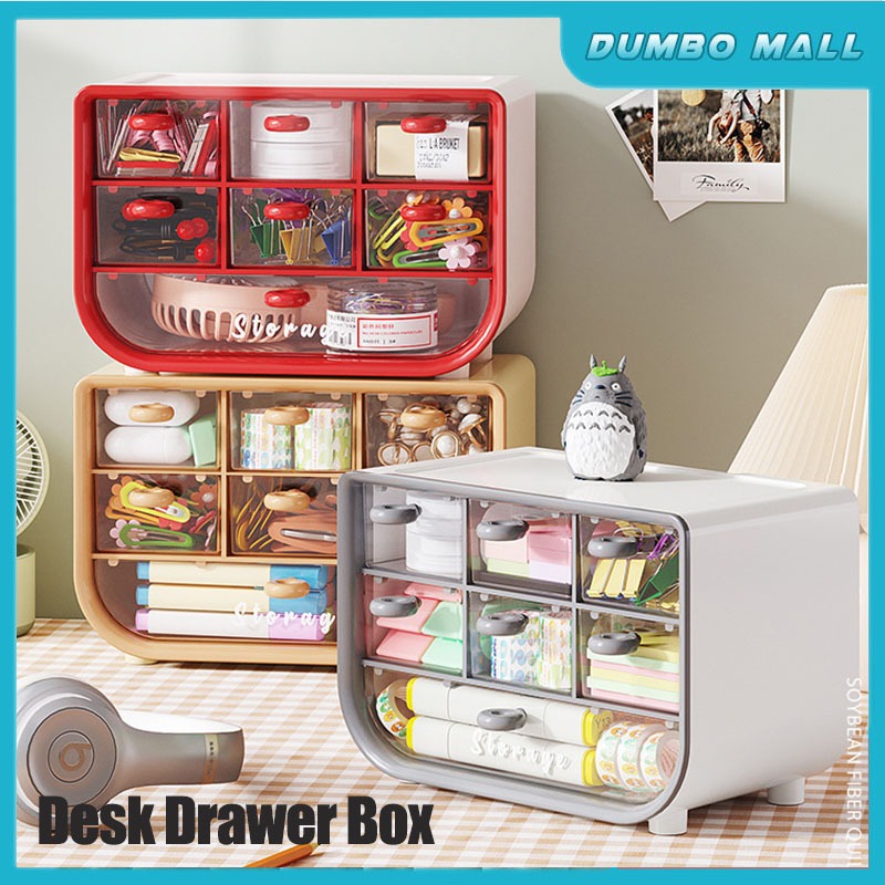 Desk Mini Storage Box 3 Tiers Small Drawer Organizer Desktop Organiser ...