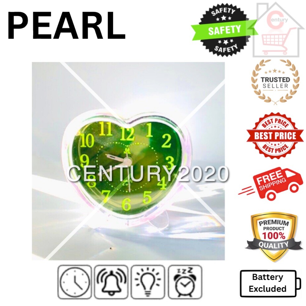 PEARL Transparent Table Travelling Alarm Clock Snooze and Quiet Sweep ...