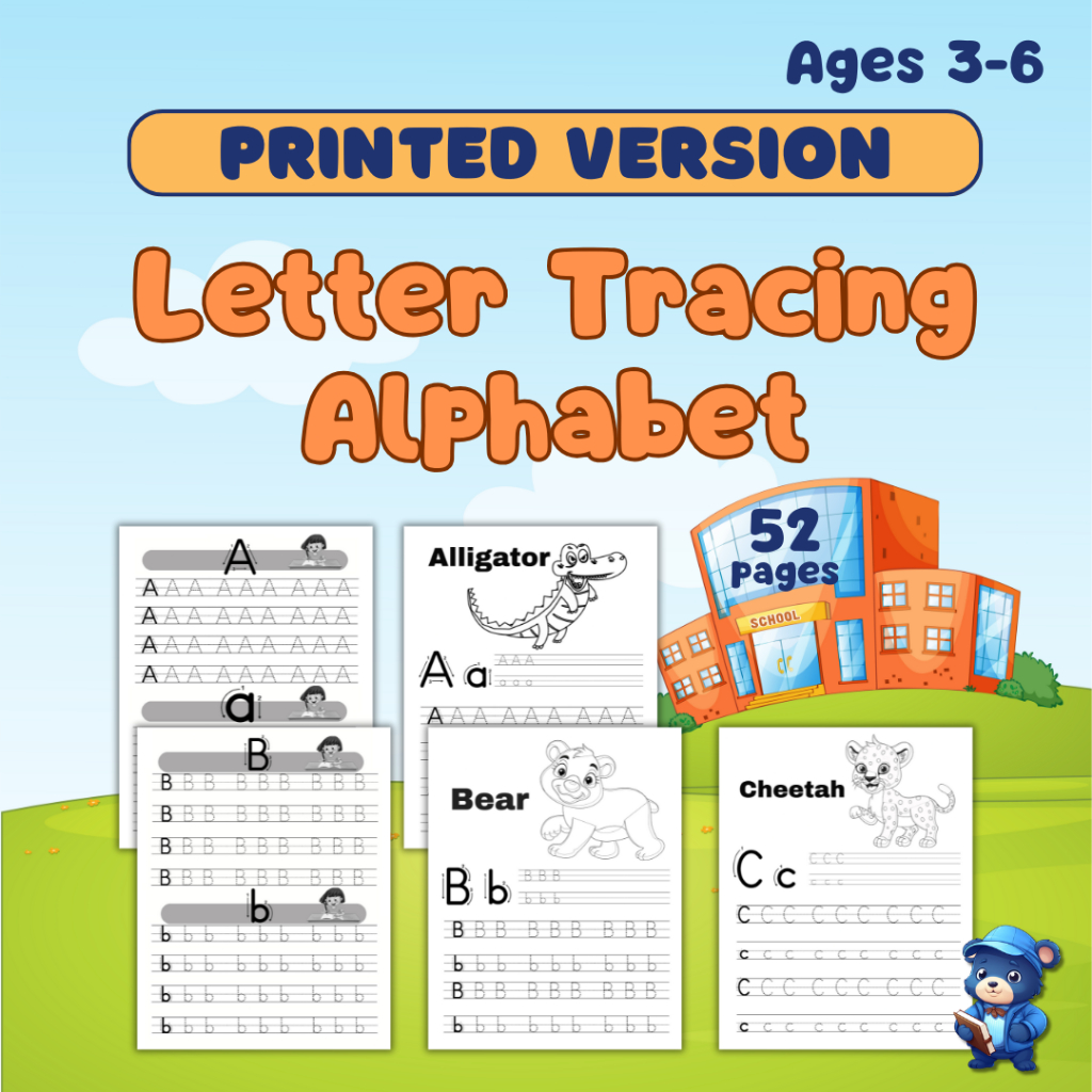 Alphabet Letter Tracing Worksheets for Kids Age 3-6 Preschool ...