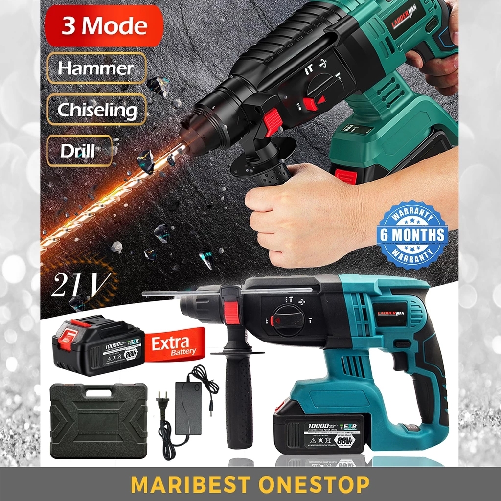 [PACKAGE] 3 MODE 21V X-Force Rechargeable Cordless Rotary Hammer Drill ...
