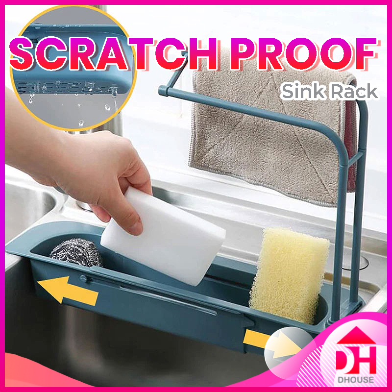 Kitchen Organizer Telescopic Storage Rack Sponge Holder Rustproof ...