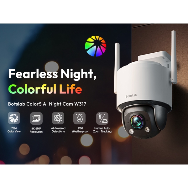 Botslab ColorS AI Night Cam W317 5MP 3K | Shopee Singapore