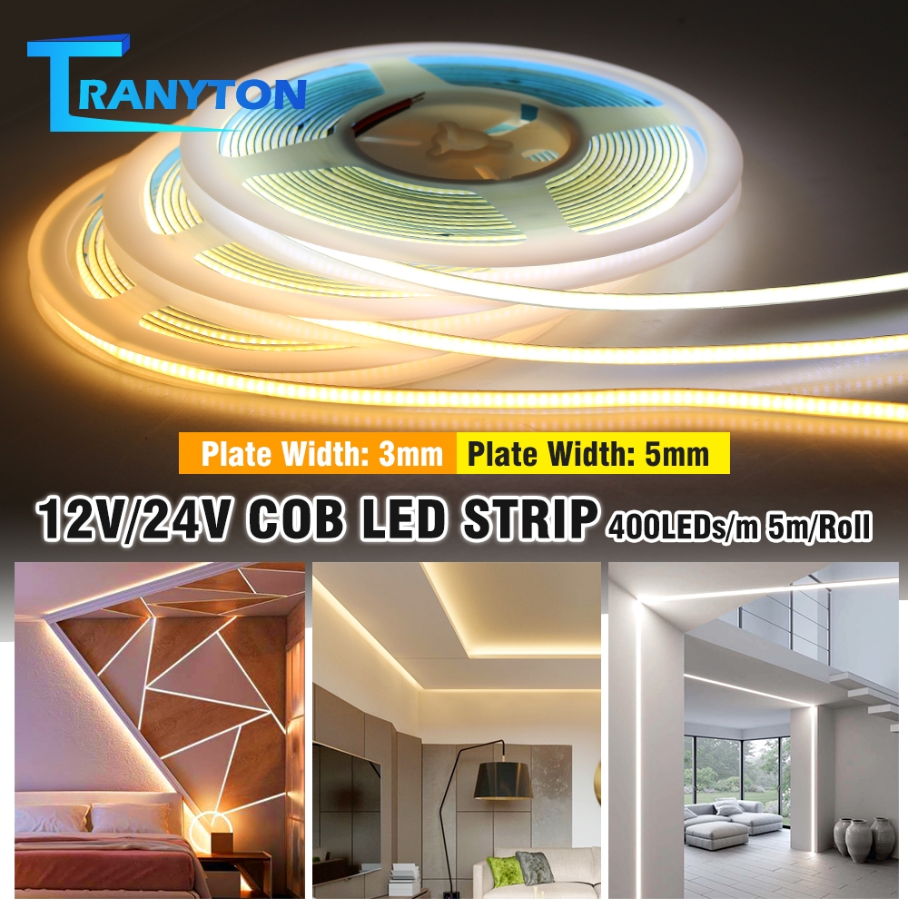 COB LED Strip Lights 3000k warm 5m dimmable, cuttable and flexible - B&Q