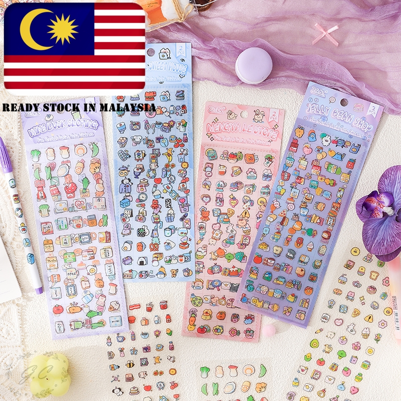 INS Cute Food Snacks Cartoon Fun Market Series Mini Decorative Stickers ...