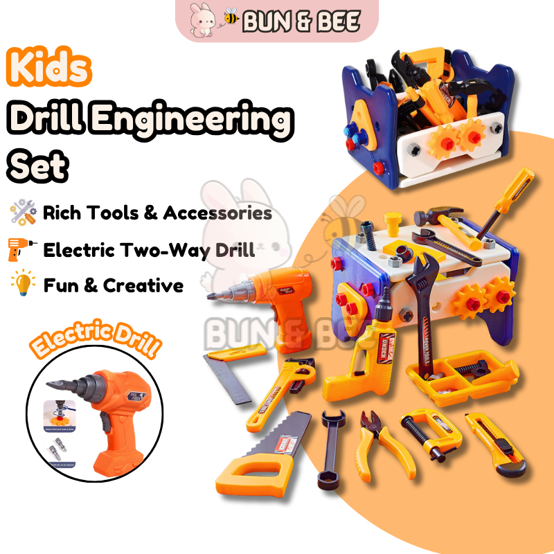 Kids Tools Toys Set Children Educational DIY Portable Engineering Tool ...
