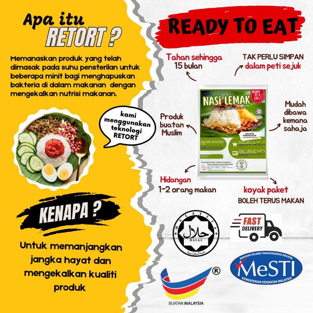 Chef Zam Kombo Jimat Nasi Lemak 10 PAKET - To Eat (RTE) Meal Makanan ...