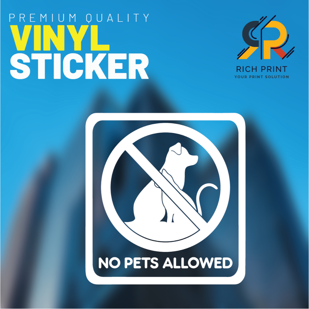No Pets Allowed Cutting Sticker Vinyl To Install For Glass Door Signage ...