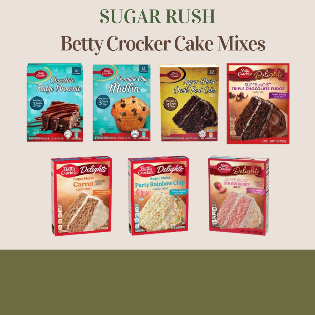 Betty Crocker Baking & Cake Mixes | Strawberry/Brownie/Muffin/Rainbow ...