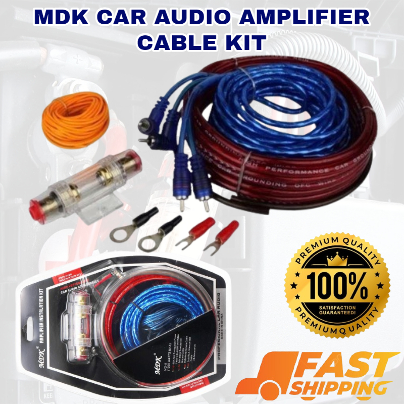 Kit Câbles Subwoofer Voiture 4 Gauge 2800W - Haut-parleur Ampli Avec Fusible - Installation Facile