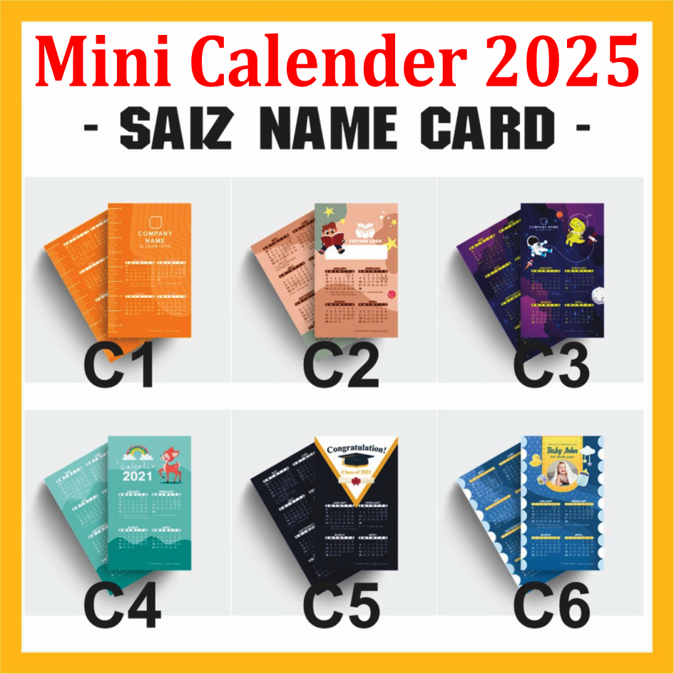 [Ezee Station] Mini Calender 2025 saiz Name card @ Business Card ...
