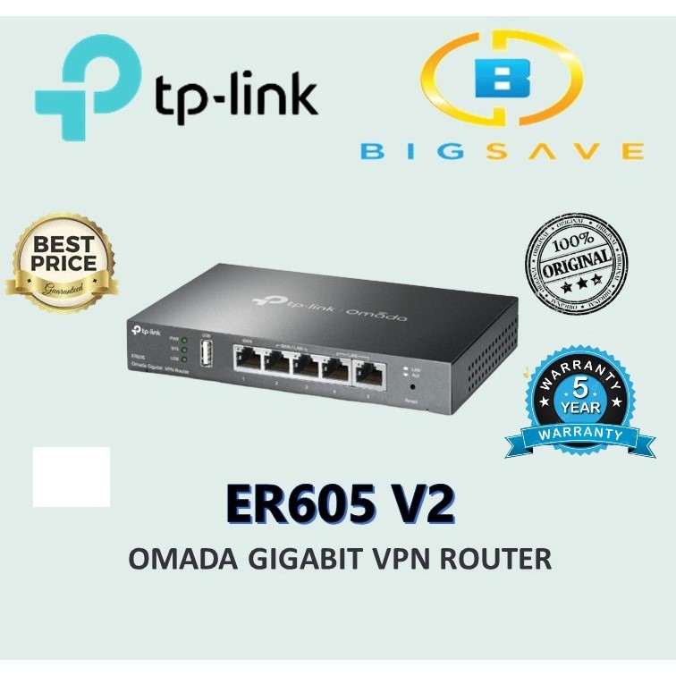 TP-LINK ER605 V2 OMADA GIGABIT VPN ROUTER | Shopee Singapore