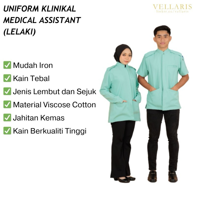 Baju Klinikal MA Lelaki Free Sulam Nama+Logo PPP | Shopee Singapore
