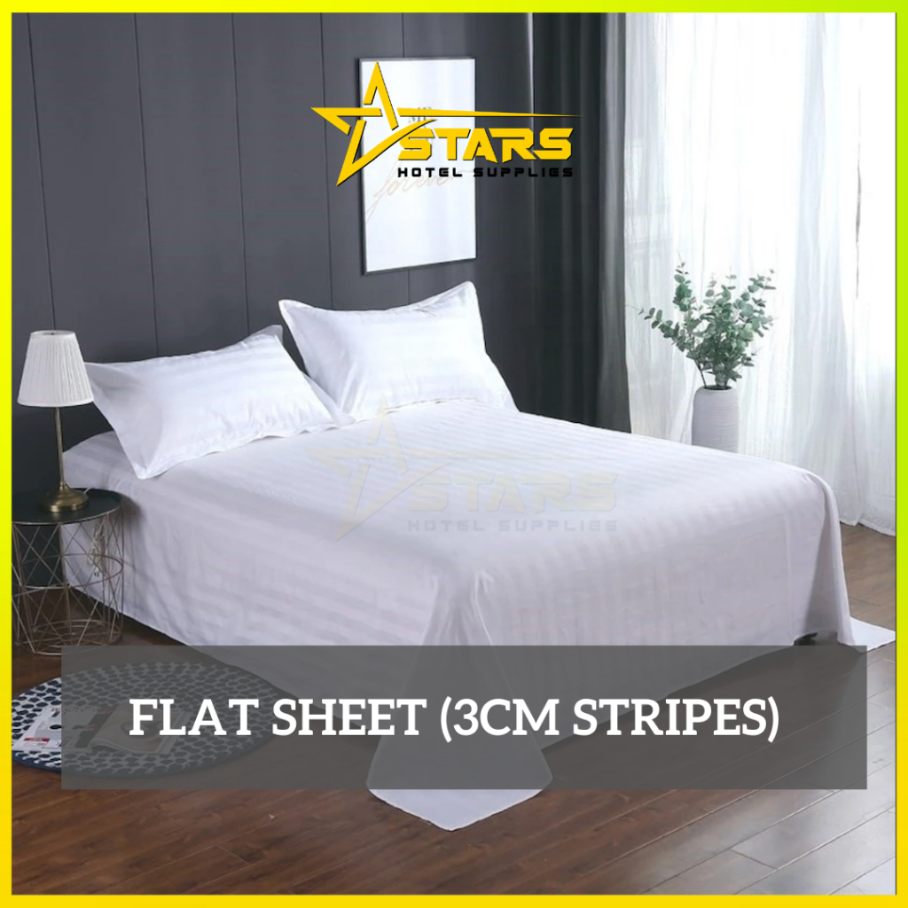 STARS 3CM Stripes Hotel Flat Sheet Bedsheet Cotton / Hotel Bedsheets ...
