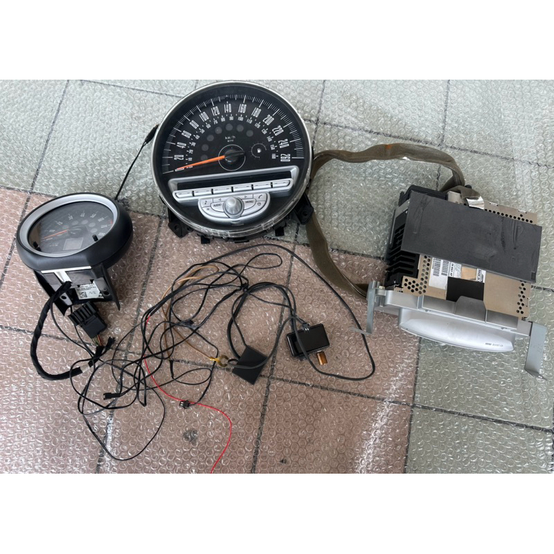 mini cooper s r55 r56 n14 black face speedometer with rpm radio set ...