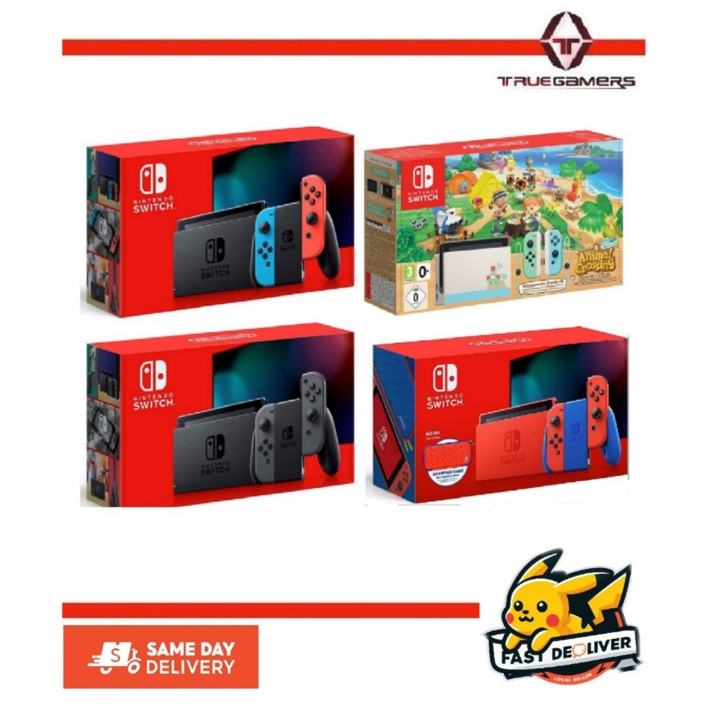 Nintendo Switch Console Battery Enhanced V2 (Neon | Grey | Mario Red ...