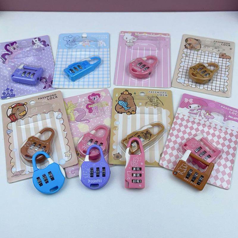 sanrio capybara mini lock Password Cartoon 3 Digit luggage Combination ...
