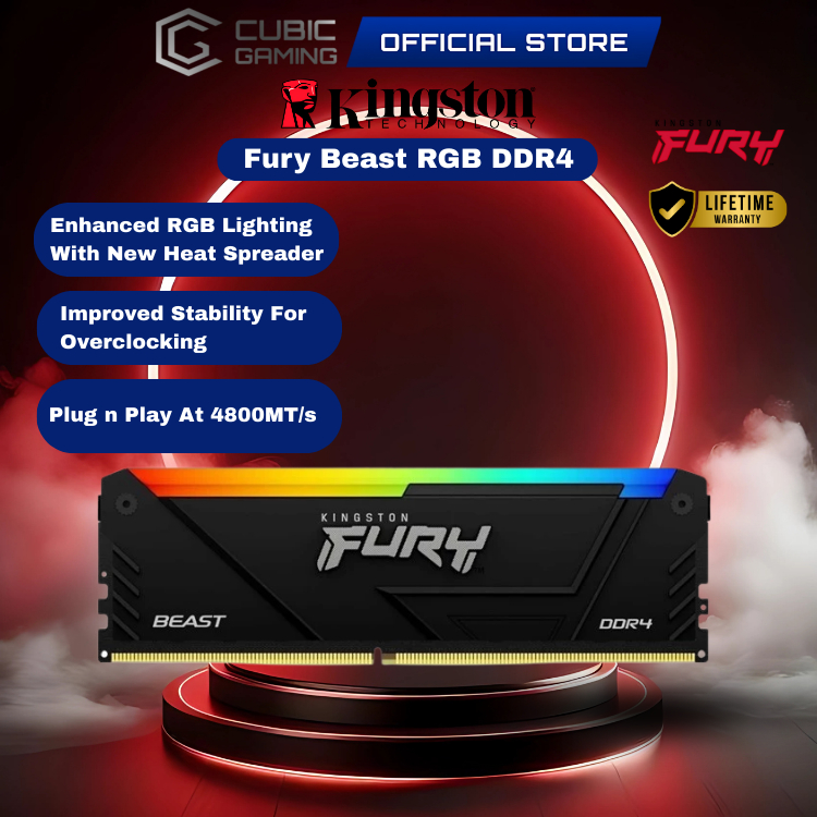 Kingston Fury Beast RGB DDR4 3200Mhz /3600Mhz Desktop Gaming PC Memory ...