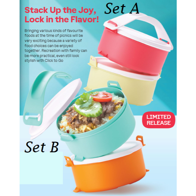 **Tupperware Tup Tiffin (4) 550ml With 1 Handle or 2 Handle click to go ...
