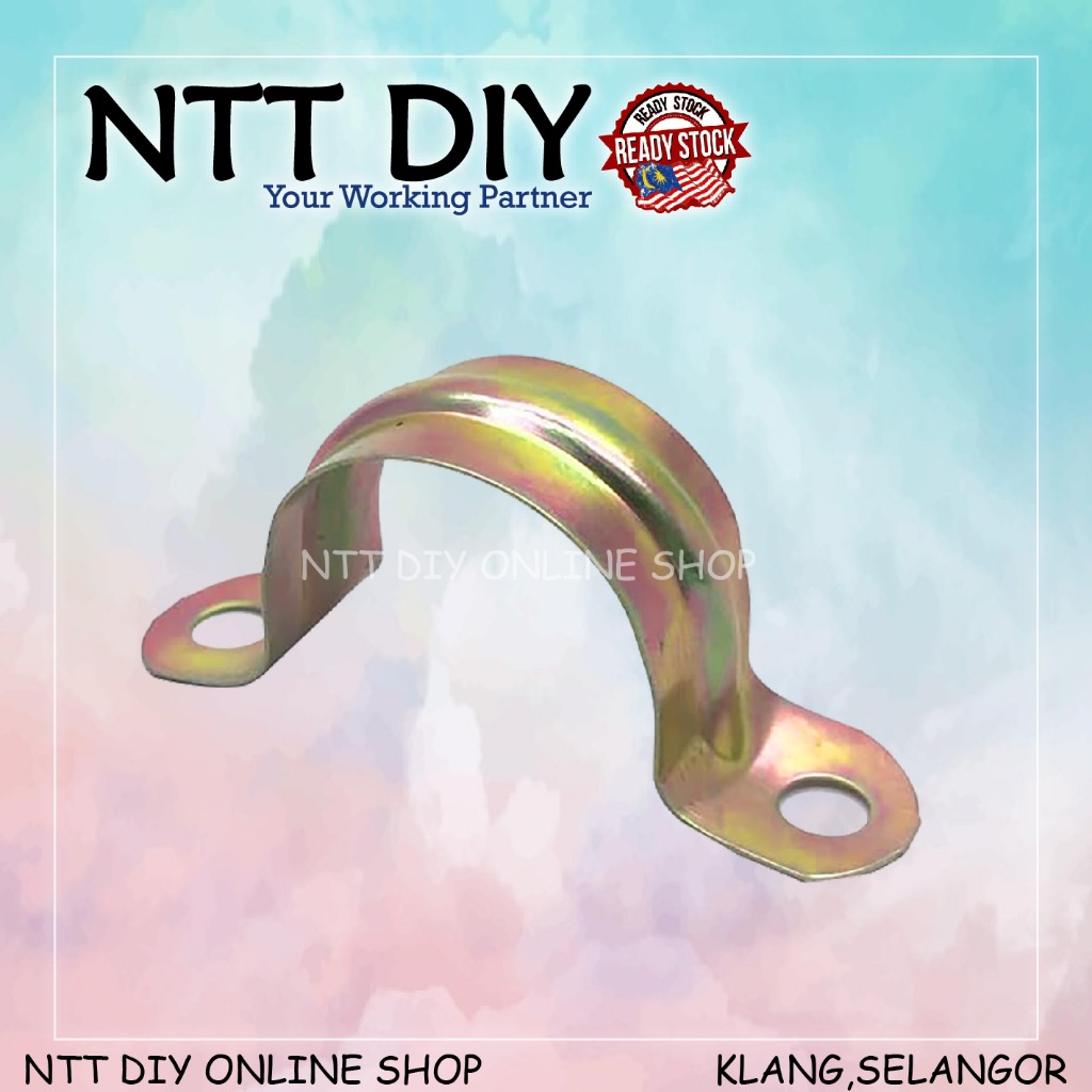 NTT DIY Iron Metal GI U Shaped Saddle Clamp Clip Tube Pipe Strap / U ...