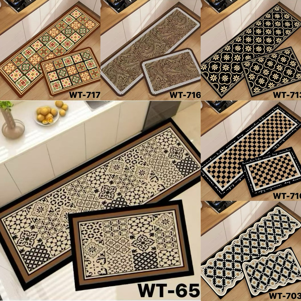 S FOOTWEAR (2 IN 1) kitchen foot mat 1 set of modern 3D design pattern ...