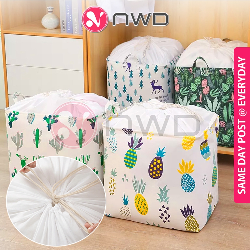 100L / 140L 》Foldable Drawstring Laundry Basket Hampers Waterproof ...