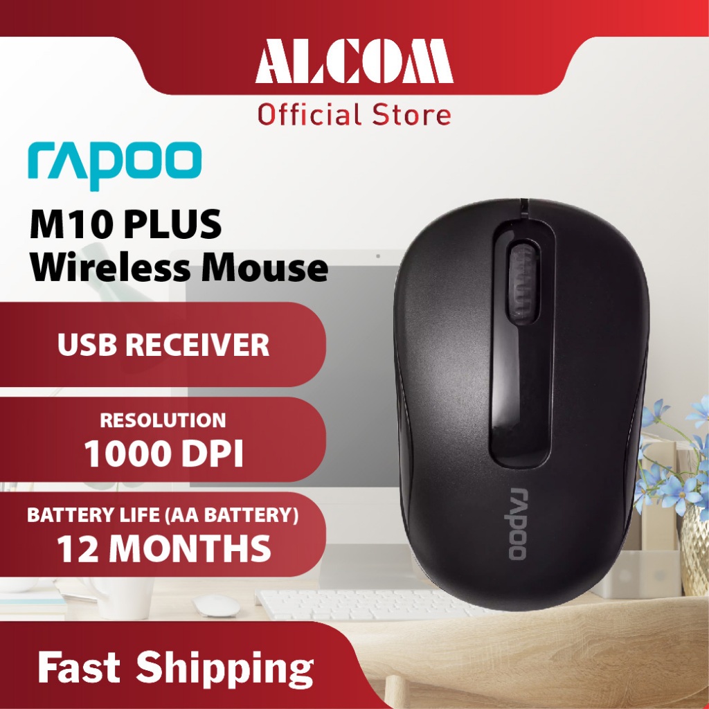 [New Arrival] RAPOO M10 PLUS Wireless Mouse with 1000 DPI, USB Receiver ...