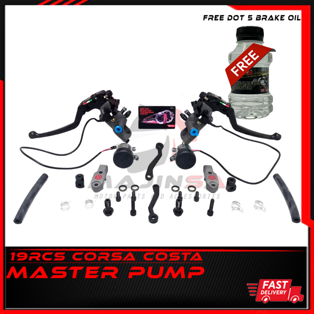 FREE BRAKE OIL MASTER PUMP WITH LEVER SET 19RCS RCS19 CORSA CORTA ...