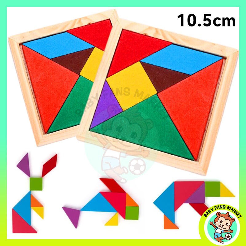 Wooden Tangram Puzzle Kids Learning Educational Toys Geometric Shape ...