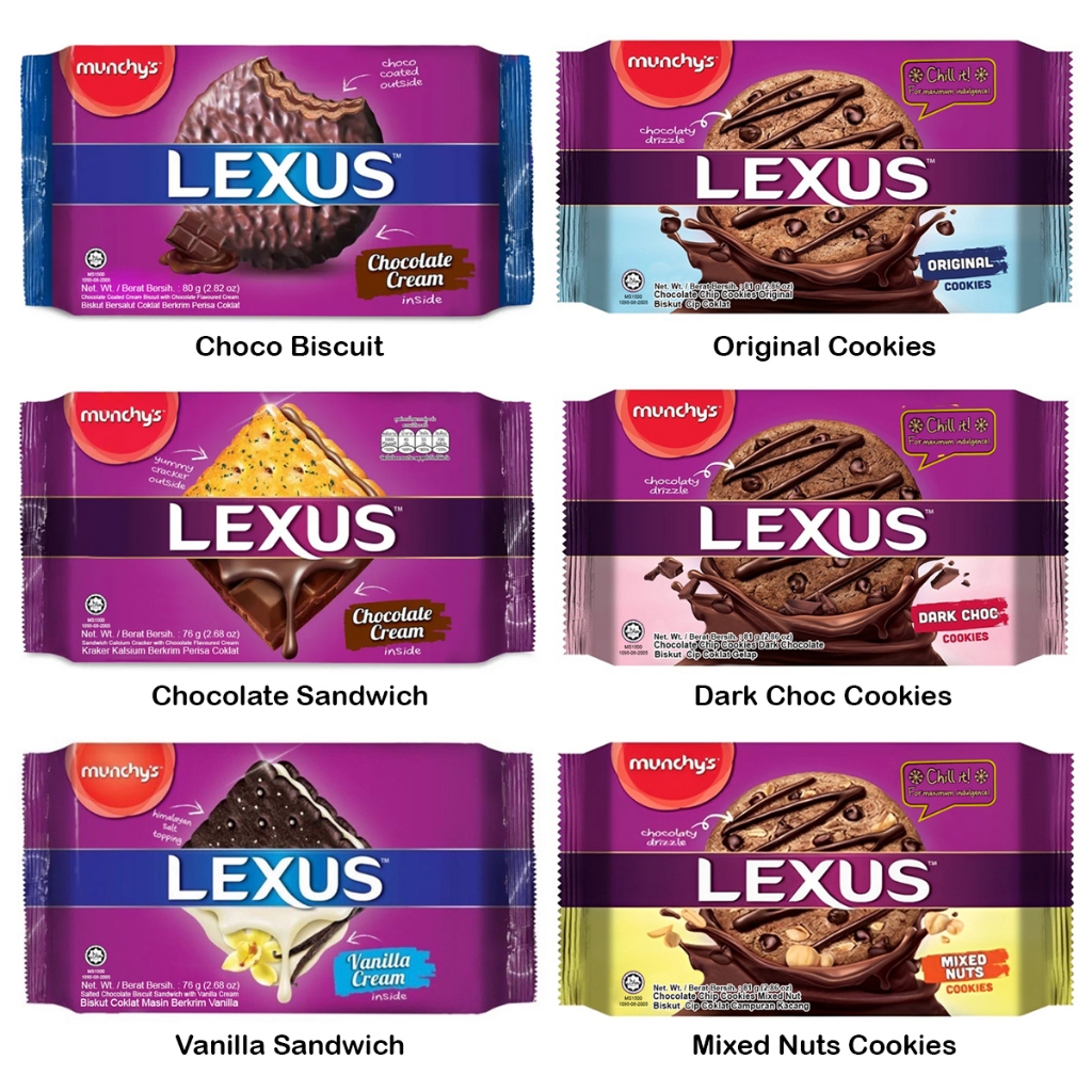 BBD Munchy's Lexus Choco Coated Cream (80g) /Chocolate (76g) / Vanilla ...