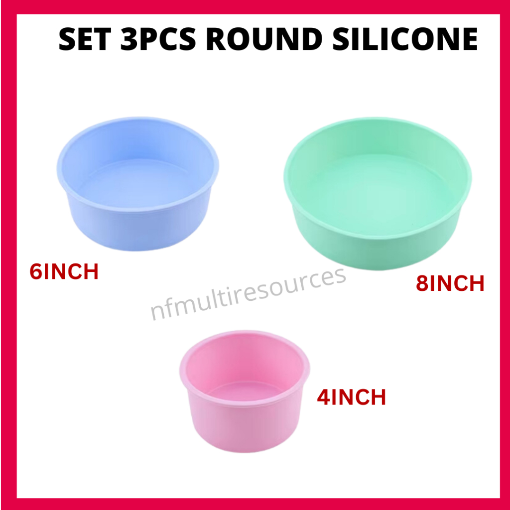 12 Pcs 4 Inch Silicone Round Cake Molds - Non-Stick Baking Pans (Red & Blue)
