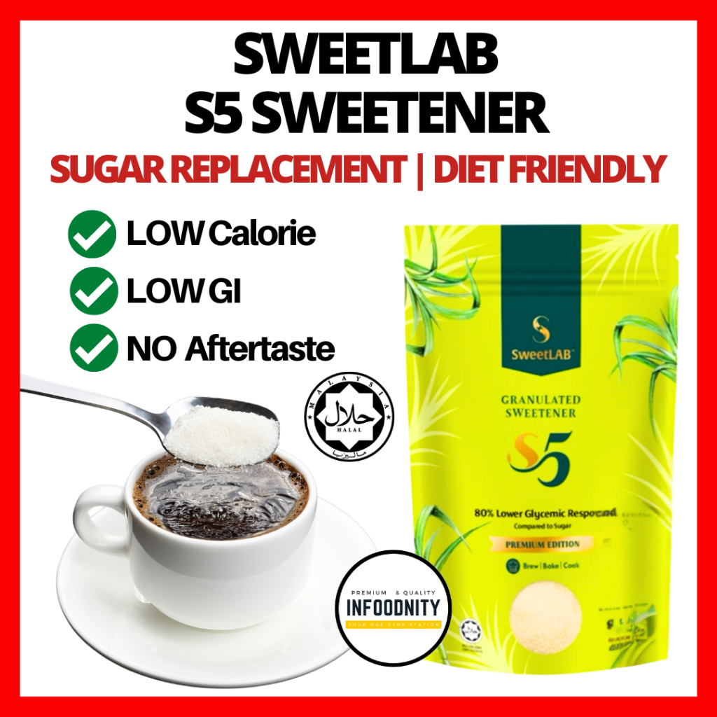 SWEETLAB S5 Granulated Sweetener (400g) Calorie Replacement Sugar ...