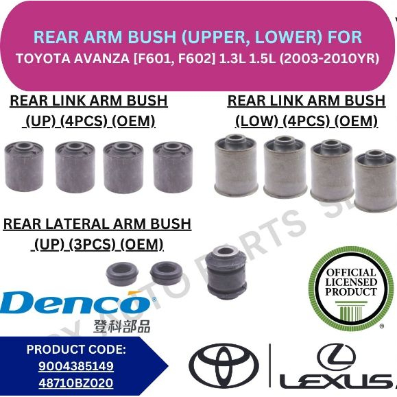 REAR ARM BUSH, AXLE BUSH, LATERAL BUSH (REAR) (UPPER, LOWER) FOR TOYOTA ...
